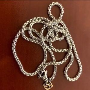 David Yurman 22" Sterling Silver/14k Box Chain Necklace (2.7mm)